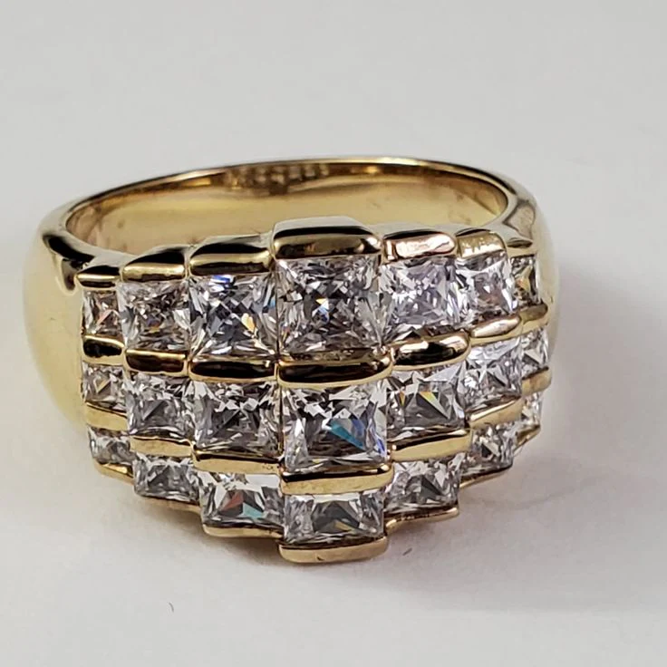 925 Sterling Silber Pyramide Cluster Ring