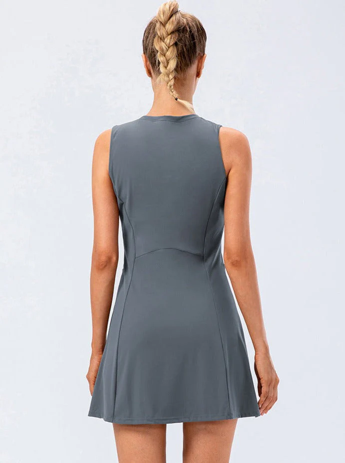 Alina | Sportlich geschnittenes graues Tenniskleid