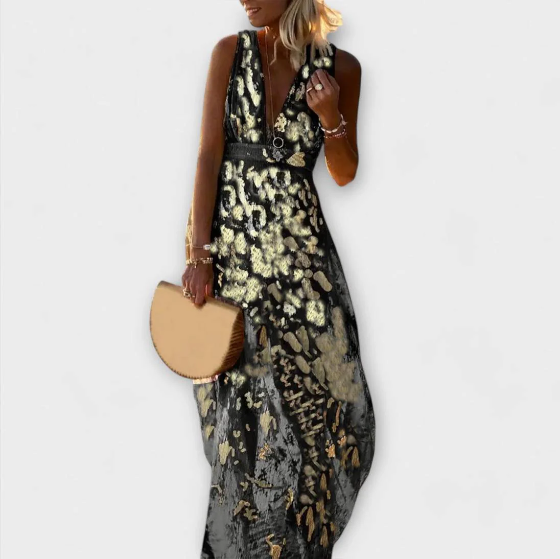 Almera – Leichtes Maxikleid mit goldenen Reflexen - Image 5