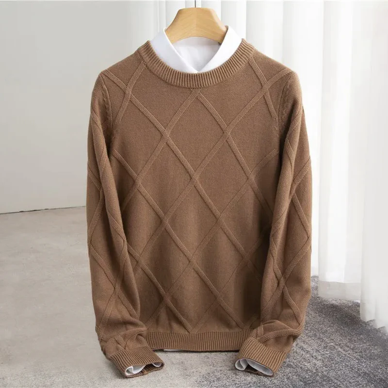 Andrés – Klassischer strukturierter Herren Cashmere Pullover - Image 6