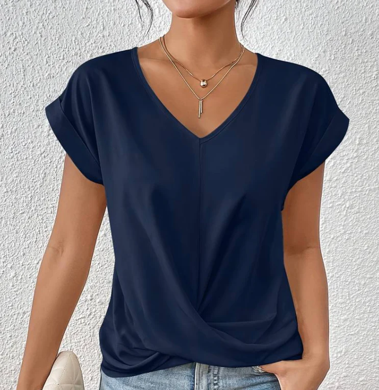 Angelika | Leichte Sommerbluse mit V Ausschnitt - Image 3