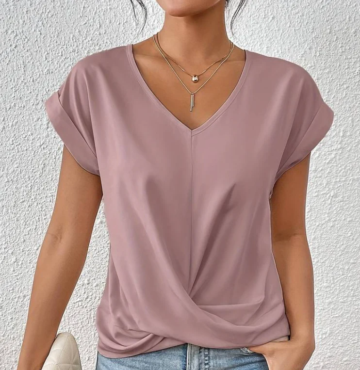 Angelika | Leichte Sommerbluse mit V Ausschnitt - Image 5