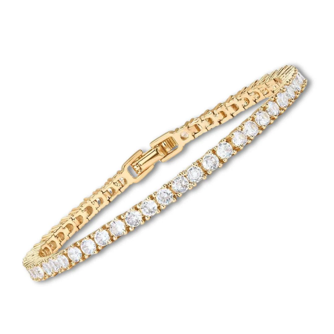 Anja - Goldenes Tennisarmband
