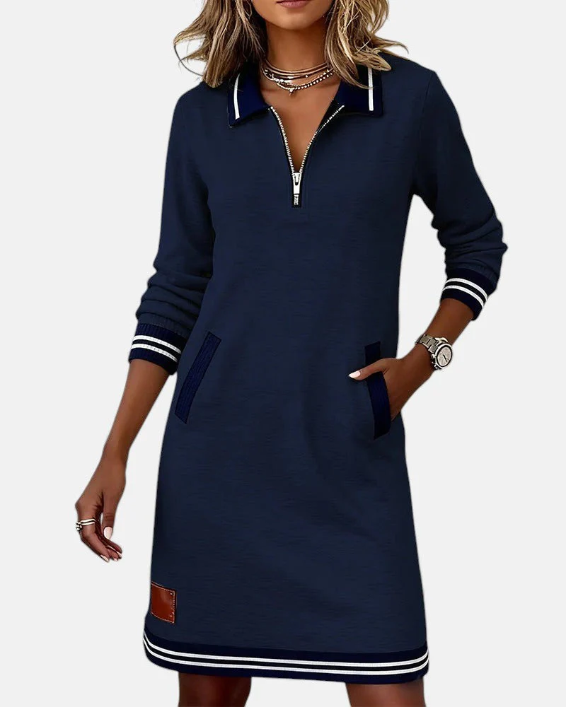 Anna | Schickes Baumwollkleid Damen mit langen Ärmeln - Image 11