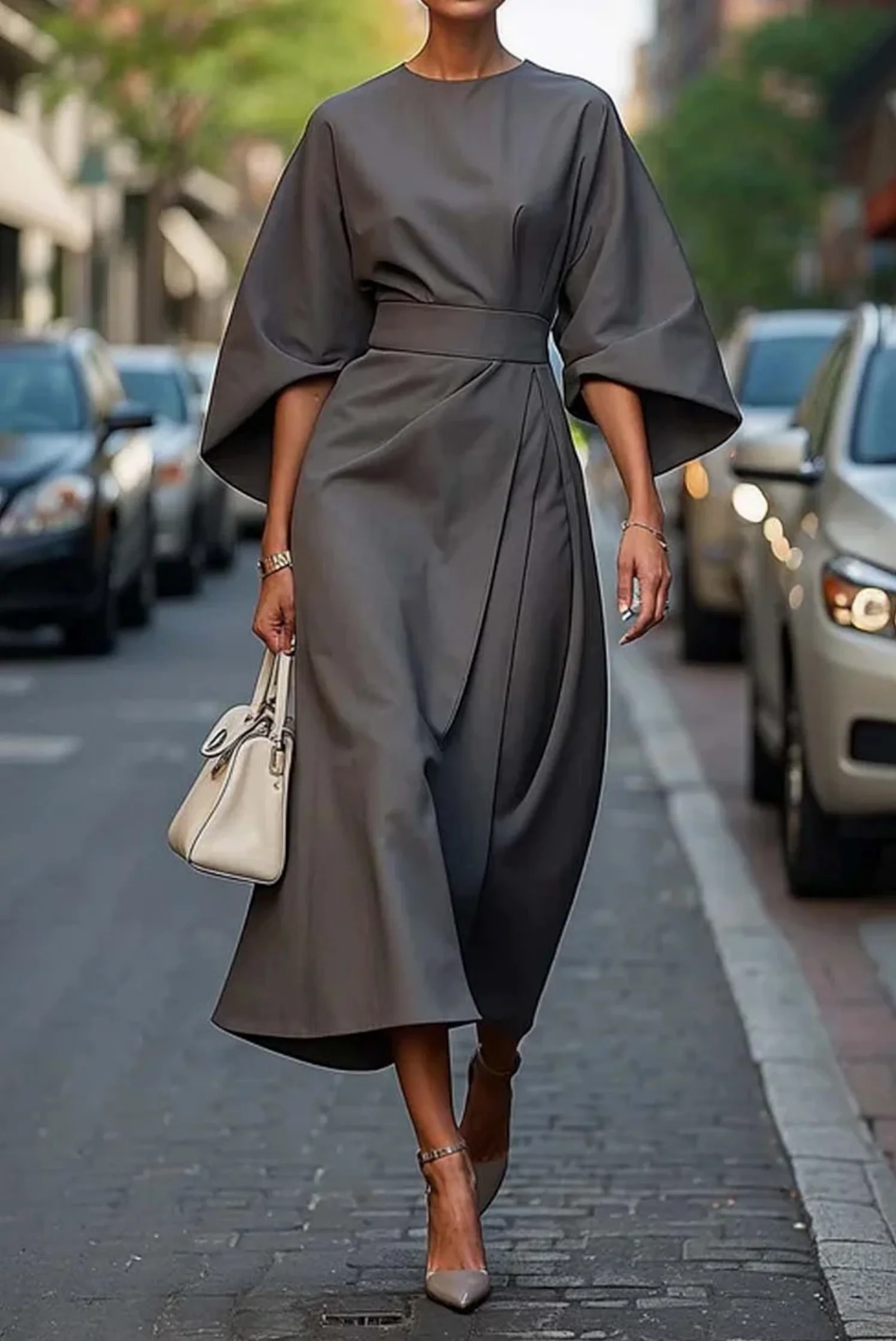 Annika Damen Midikleid mit Taillengürtel - Image 6