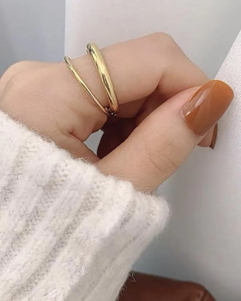 Aria | Gold Ton Glänzen Unendlicher Bandring