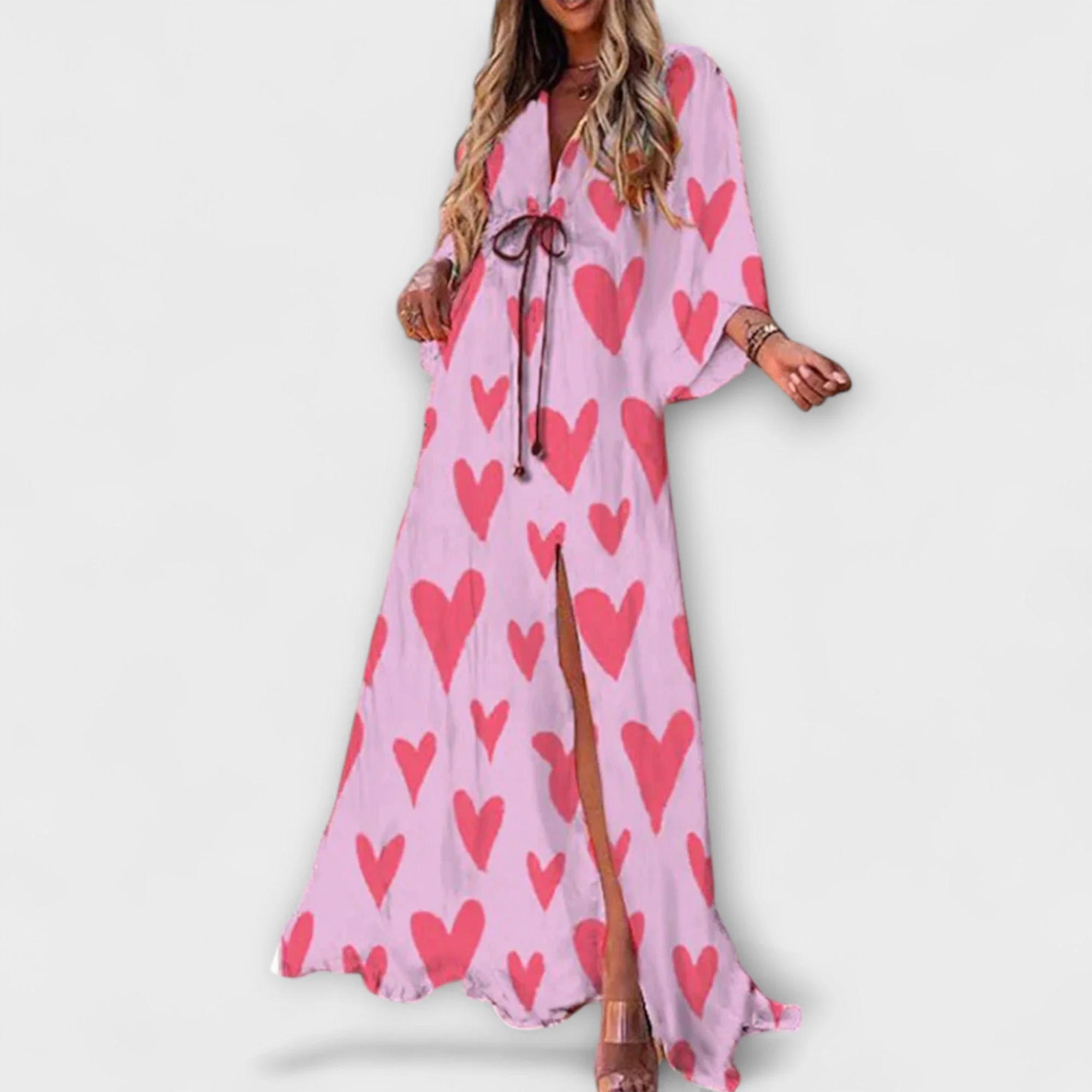 Aurina – Fließendes Maxikleid mit künstlerischem Print - Image 4