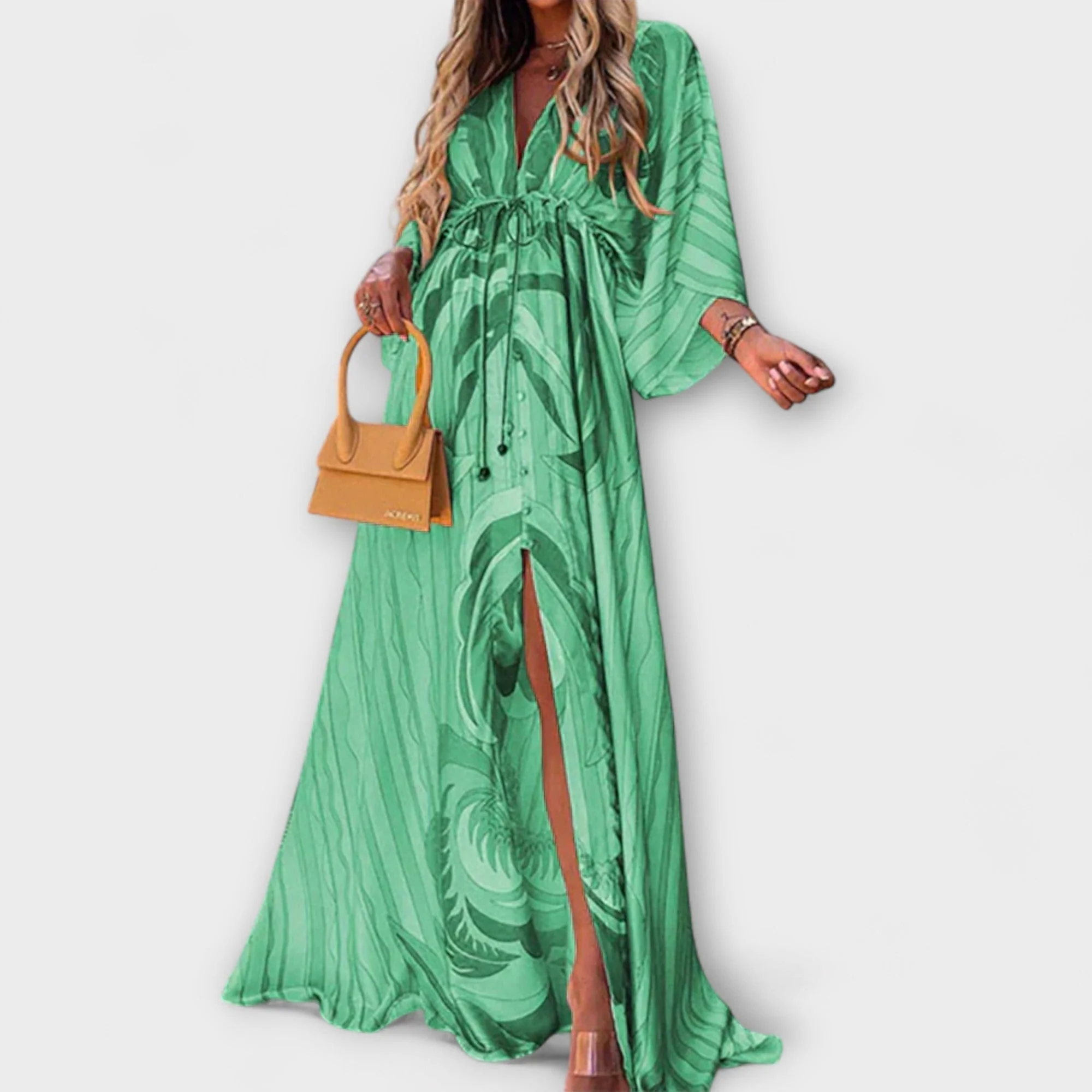 Aurina – Fließendes Maxikleid mit künstlerischem Print - Image 5
