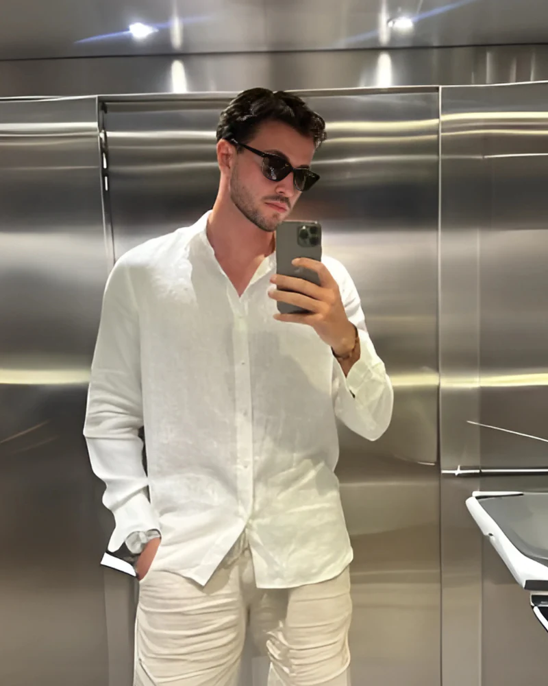 Austin | Sommer-Outfit mit Leinenhemd, Shorts & Sonnenbrille