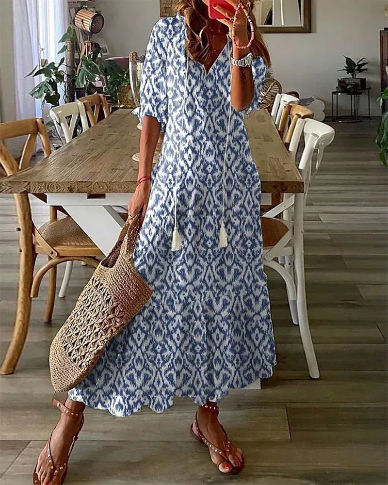 Ava - Elegantes Boho-Kleid mit Bauchabdeckung