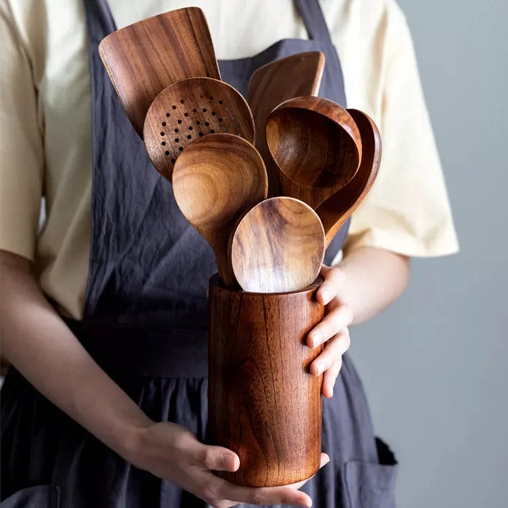 Avelena | Ecochef – Set von Teak Küchenutensilien