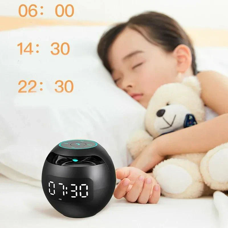 Avelena | Kugel Lautsprecher Wecker | Bluetooth 5.0 | LED Nachtlicht | 2200 mAh Akku - Image 4