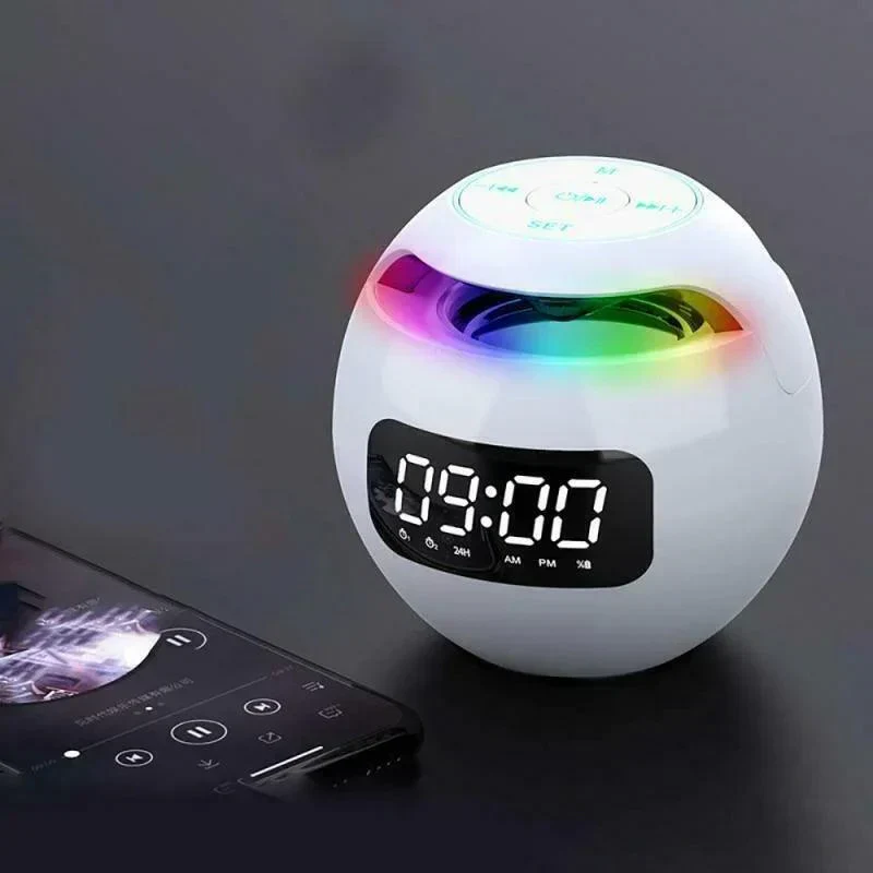 Avelena | Kugel Lautsprecher Wecker | Bluetooth 5.0 | LED Nachtlicht | 2200 mAh Akku - Image 6