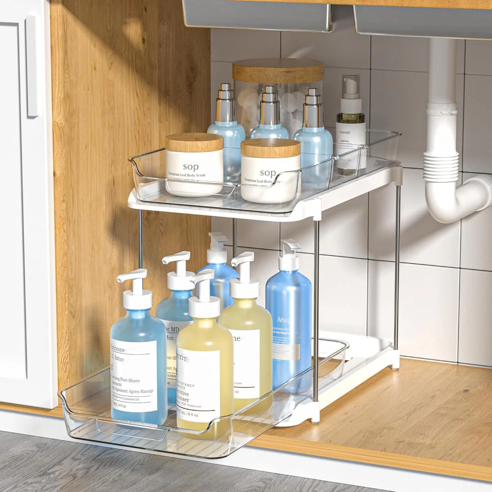Badezimmer Organizer Schrankorganizer Ausziehbar Stapelbar Acryl - Image 13