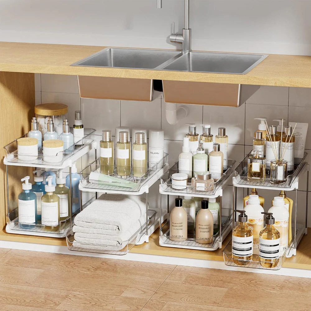 Badezimmer Organizer Schrankorganizer Ausziehbar Stapelbar Acryl - Image 2