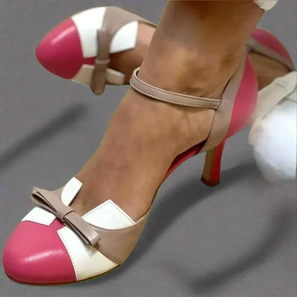 Barbara Damen Klassische Pumps mit Schleifenriemen und Mittlerem Absatz - Image 2