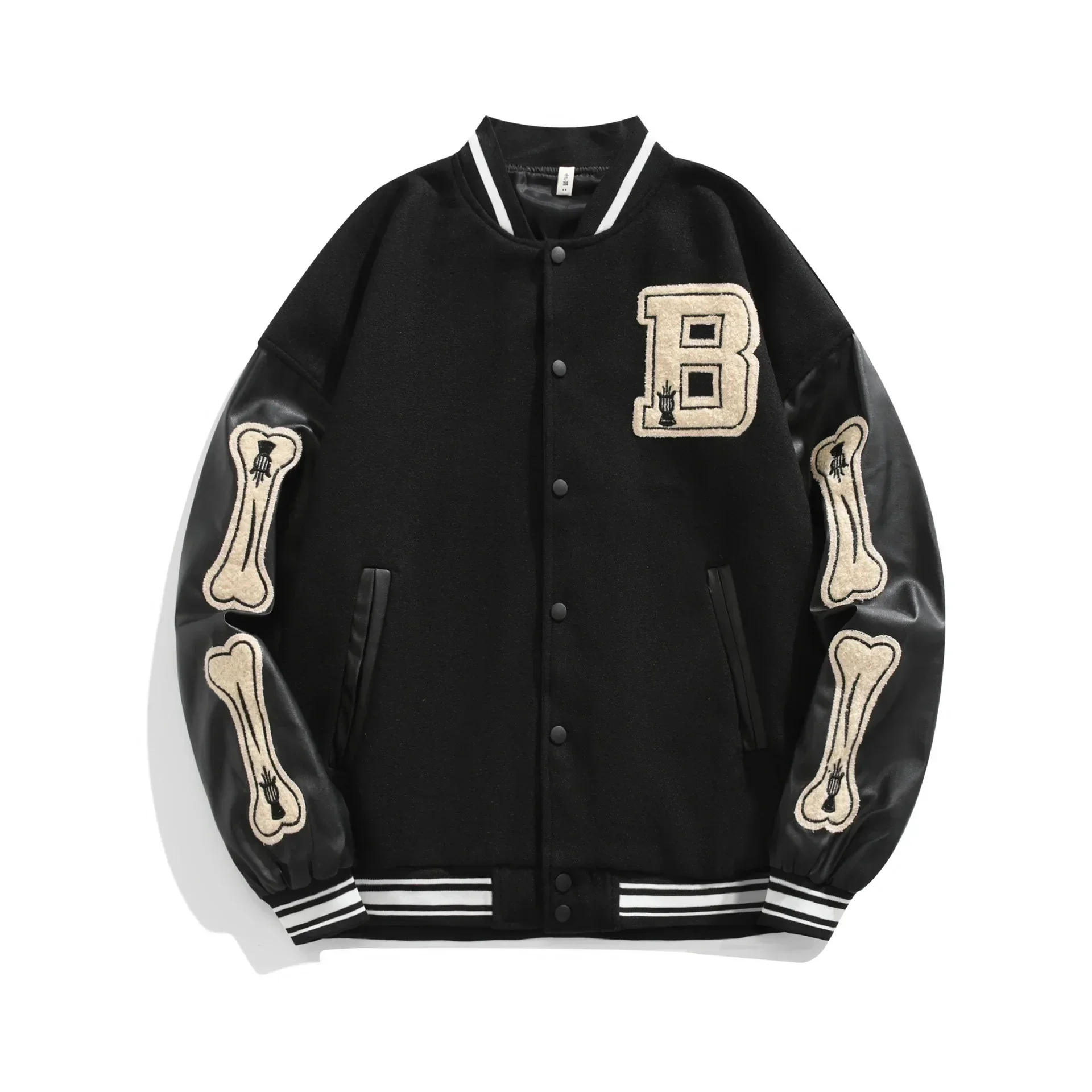 Beatrice | Harajuku Varsity Collegejacke mit Kunstleder-Ärmeln - Image 3