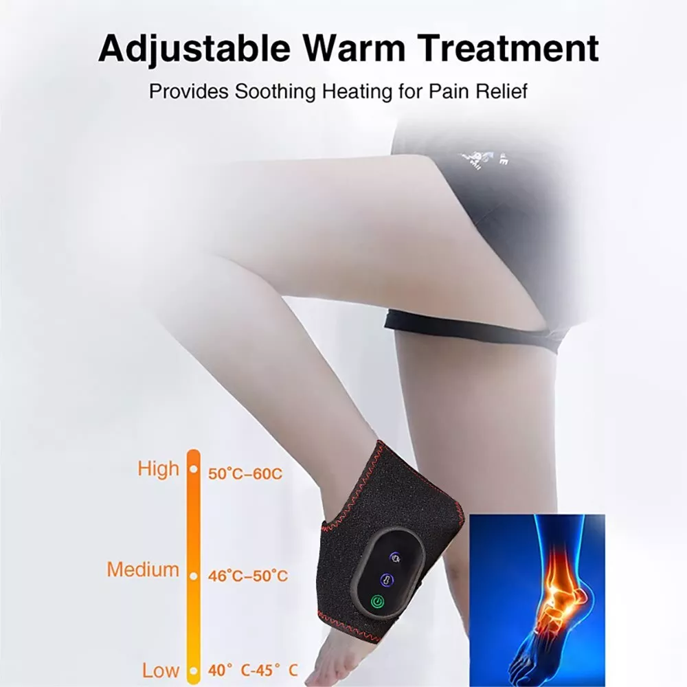 Beinmassagegerät Wärme Kabellos Schwarz Stoff - Image 5