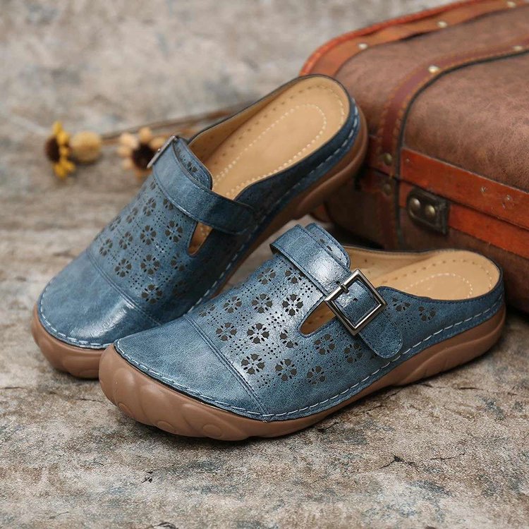 Bequeme Damen Leder Clogs Komfortweite - Image 5