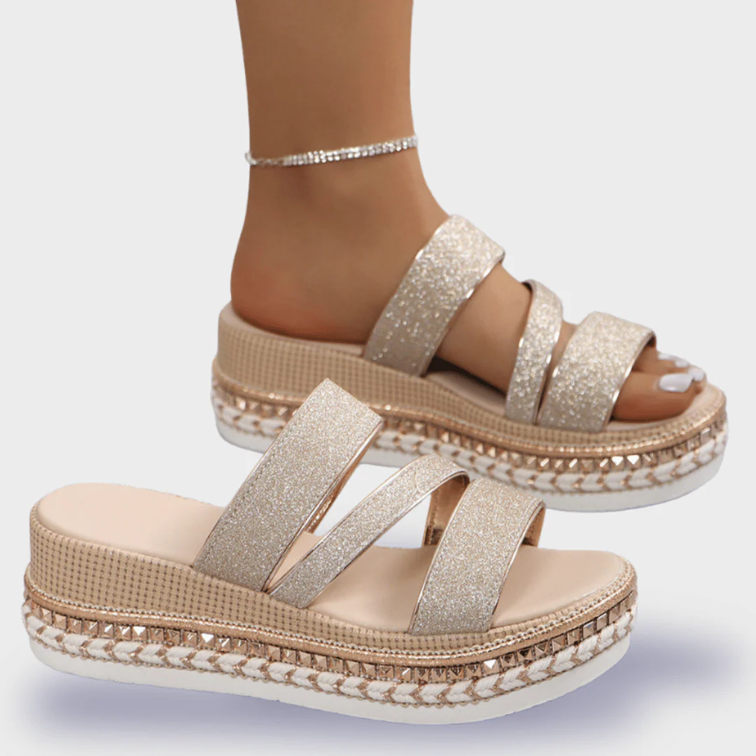 Bequeme Keil Damen Sandalen mit Premium Polsterung