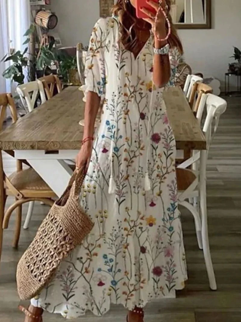 Bequemes und stilvolles bedrucktes Sommerkleid - Kreszentia
