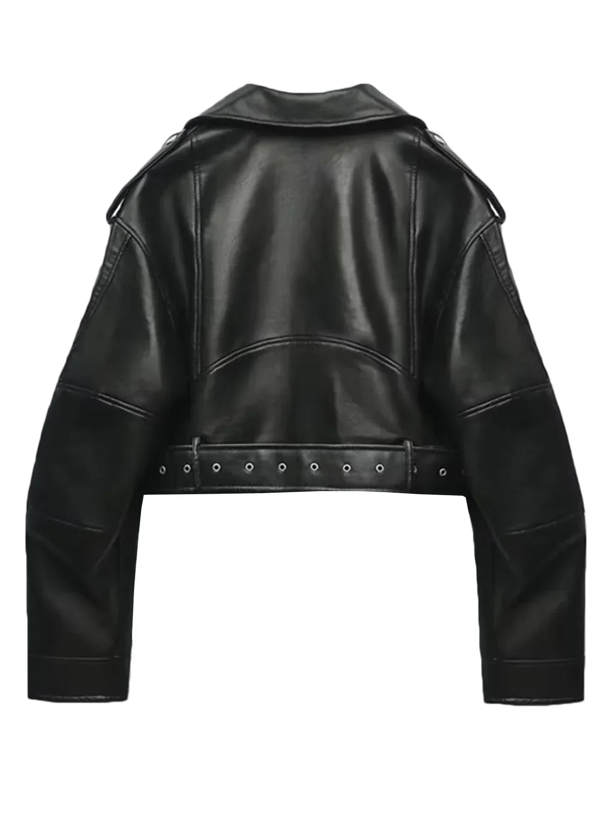 Bikerjacke Damen Kurz | Asymmetrischer Reißverschluss und Brusttaschen