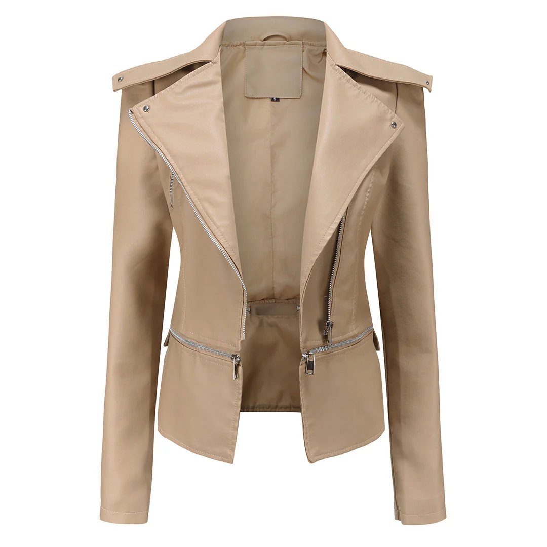 Bikerjacke Damen Slim Fit | Mit Reißverschluss - Image 3