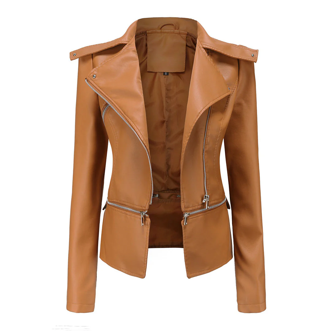 Bikerjacke Damen Slim Fit | Mit Reißverschluss - Image 4