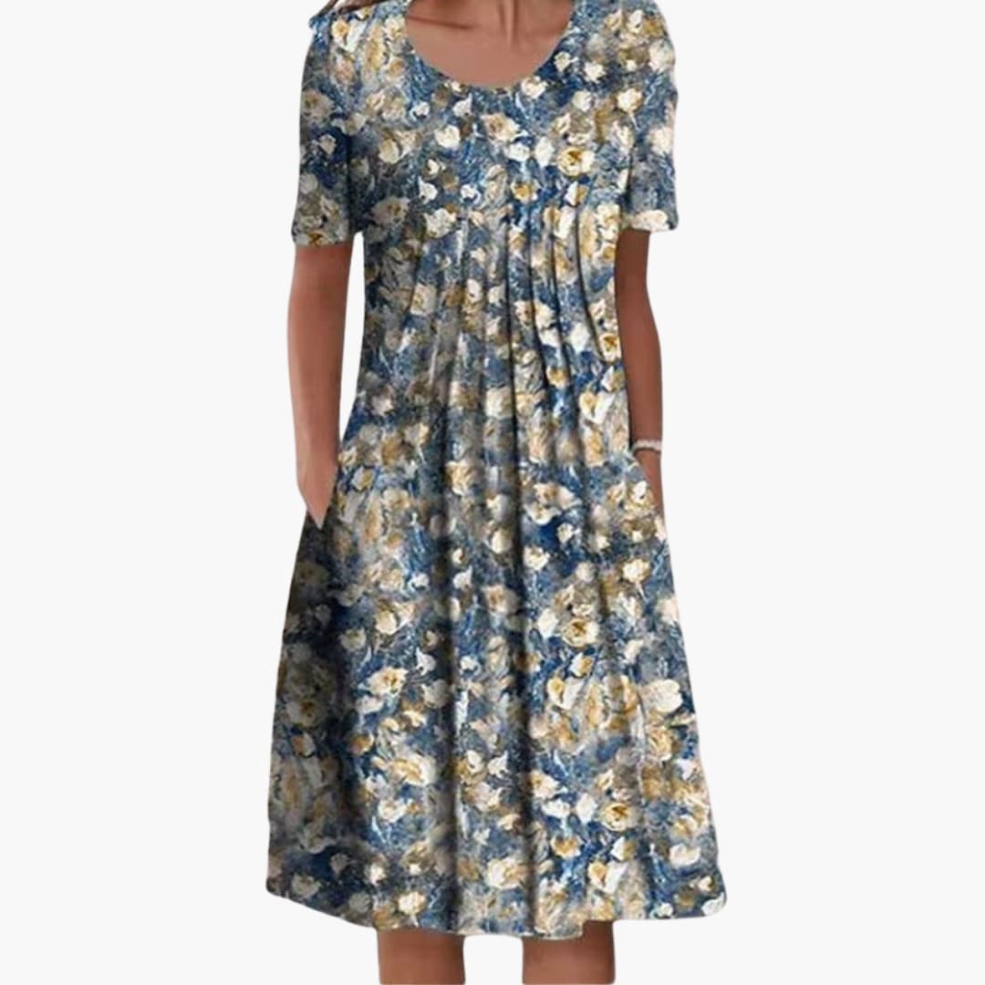 Blumen Kleid - Für Damen mit Taschen & Entspannter Passform