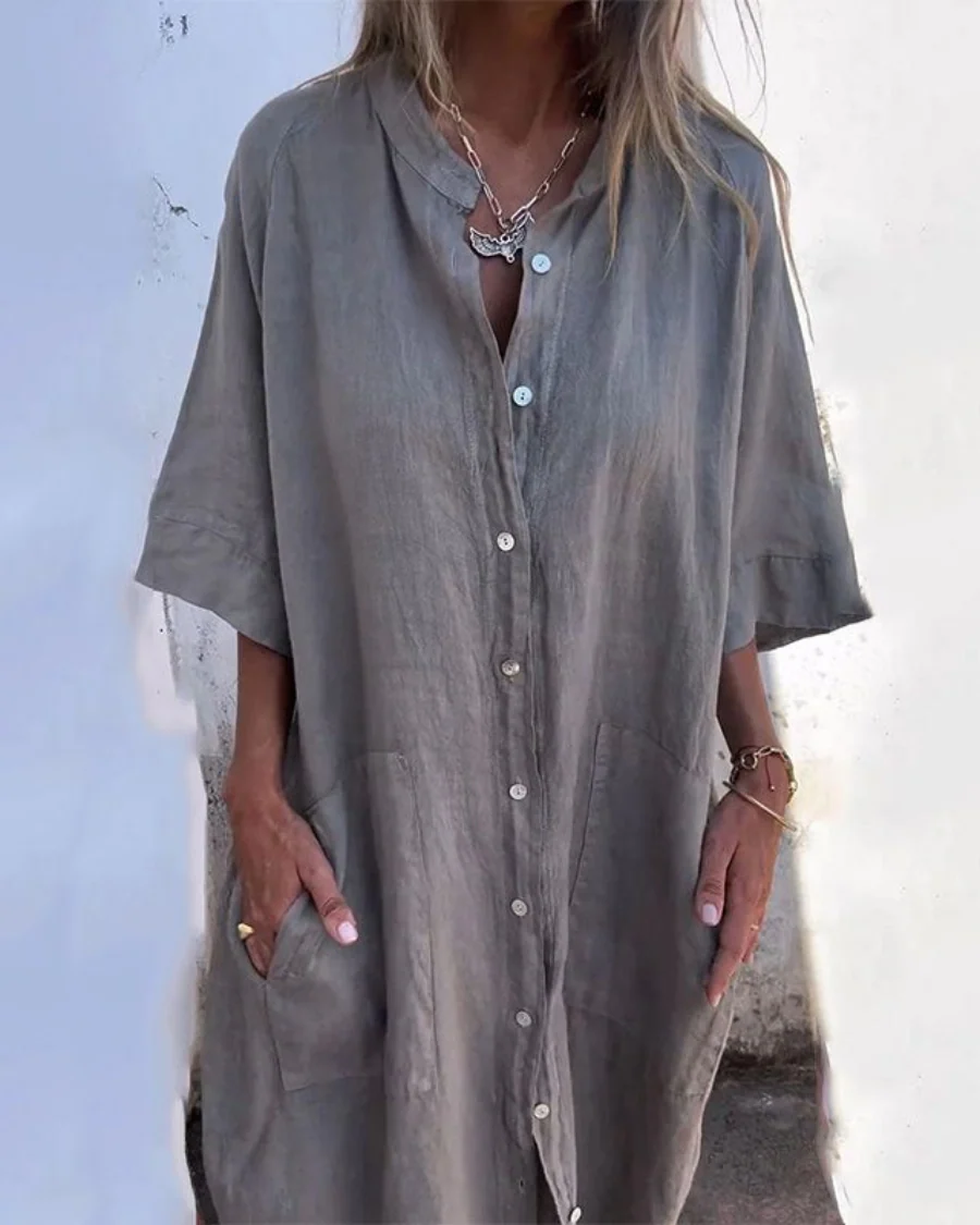 Boho-Hemdkleid Damen – Leichtes, Elegantes Kleid für Sommer, Vielseitig und Stylisch