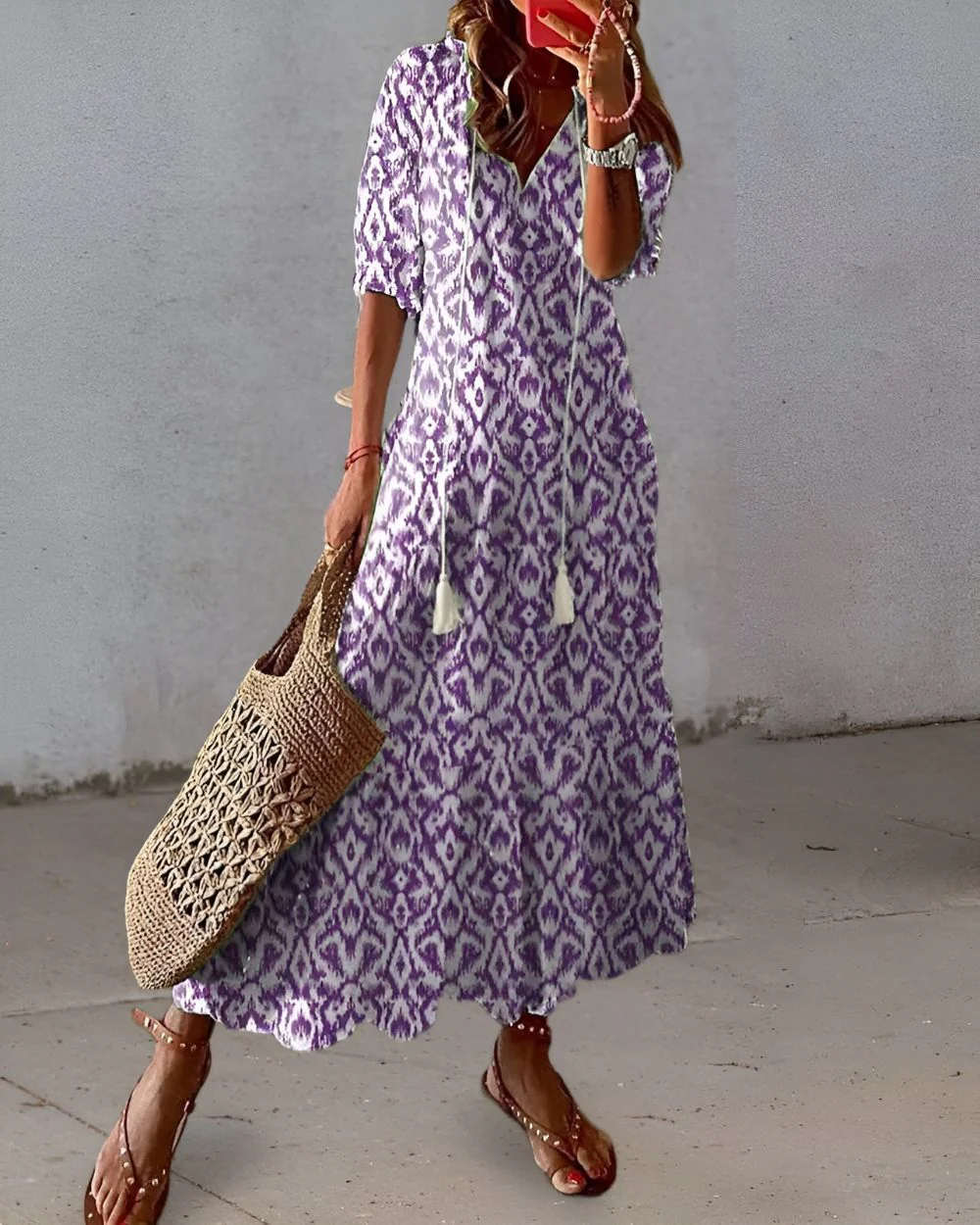 Boho Maxikleid für Frauen – Elegantes Sommerkleid mit fließender Passform - Image 3