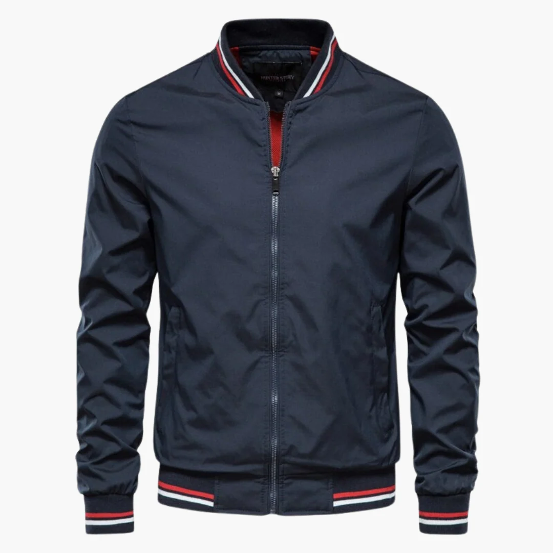 Bomberjacke für Männer - Reißverschluss vorne & gerippte Details