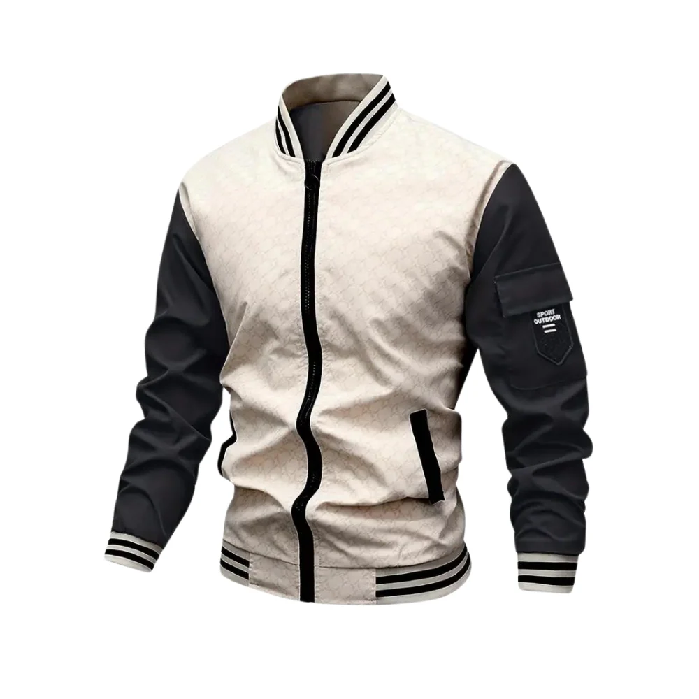 Bomberjacke Herren | Zweifarbige Reißverschluss Jacke - Image 5