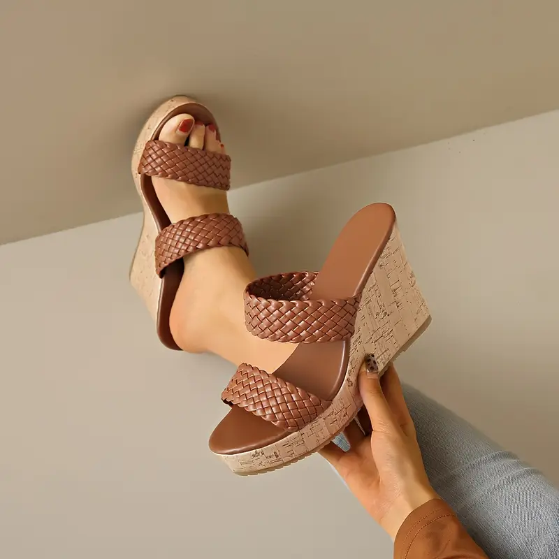 Bonnie - Keilsandalen mit geflochtenem Riemen und Kork - Image 5