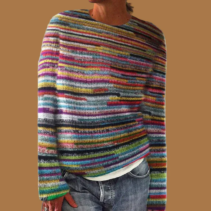 Christina | Bunter Grobstrick pullover aus Baumwolle - Image 2