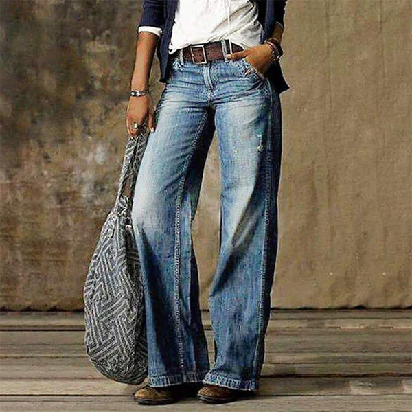 Cirella – Jeans mit weitem Bein und Vintage-Waschung