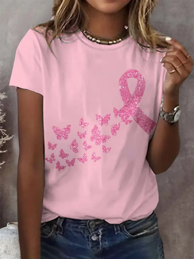 Clara | Schmetterling Hoffnung T-Shirt Brustkrebs
