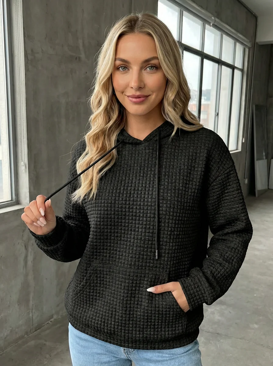 Clara | Waffelstrick Kapuzenpullover - Image 14