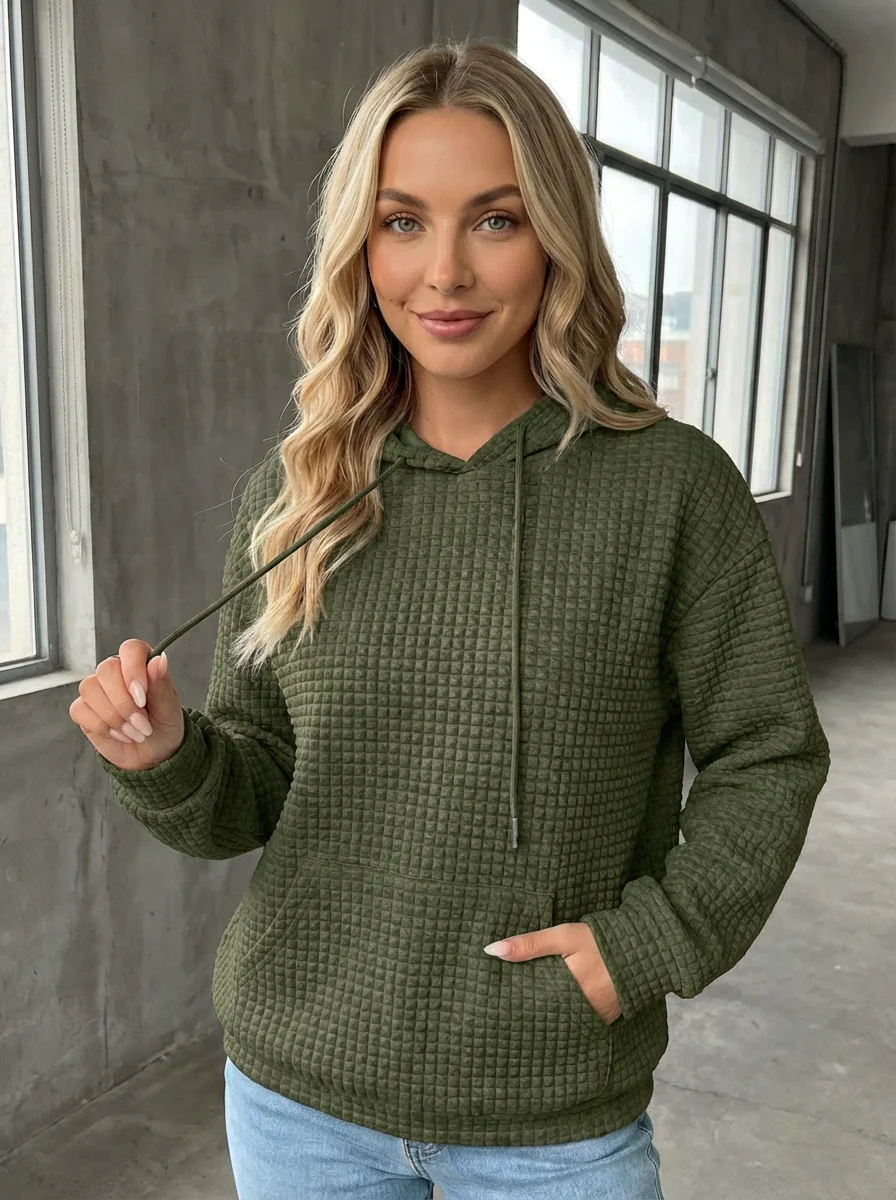 Clara | Waffelstrick Kapuzenpullover - Image 17