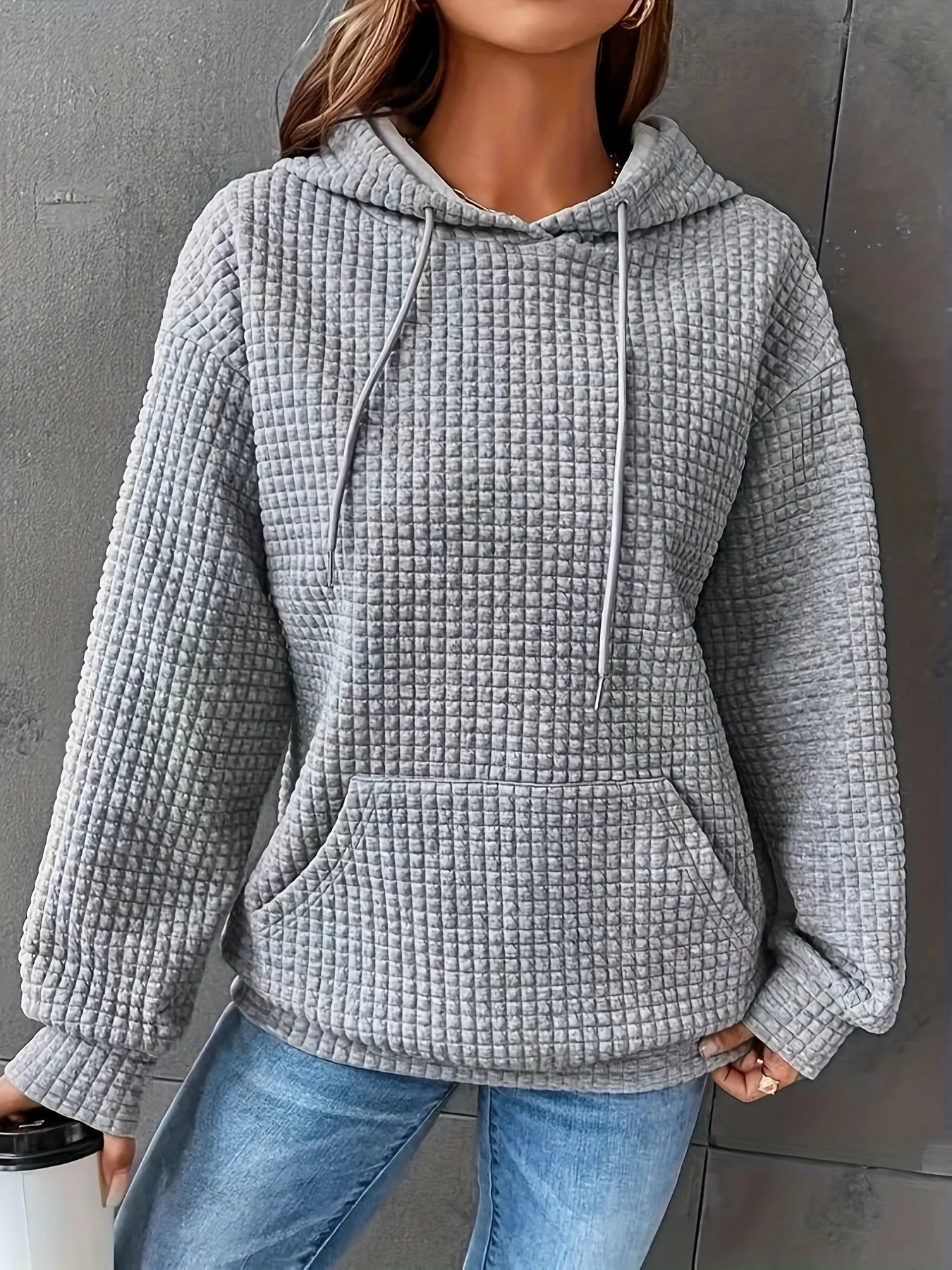 Clara | Waffelstrick Kapuzenpullover - Image 2