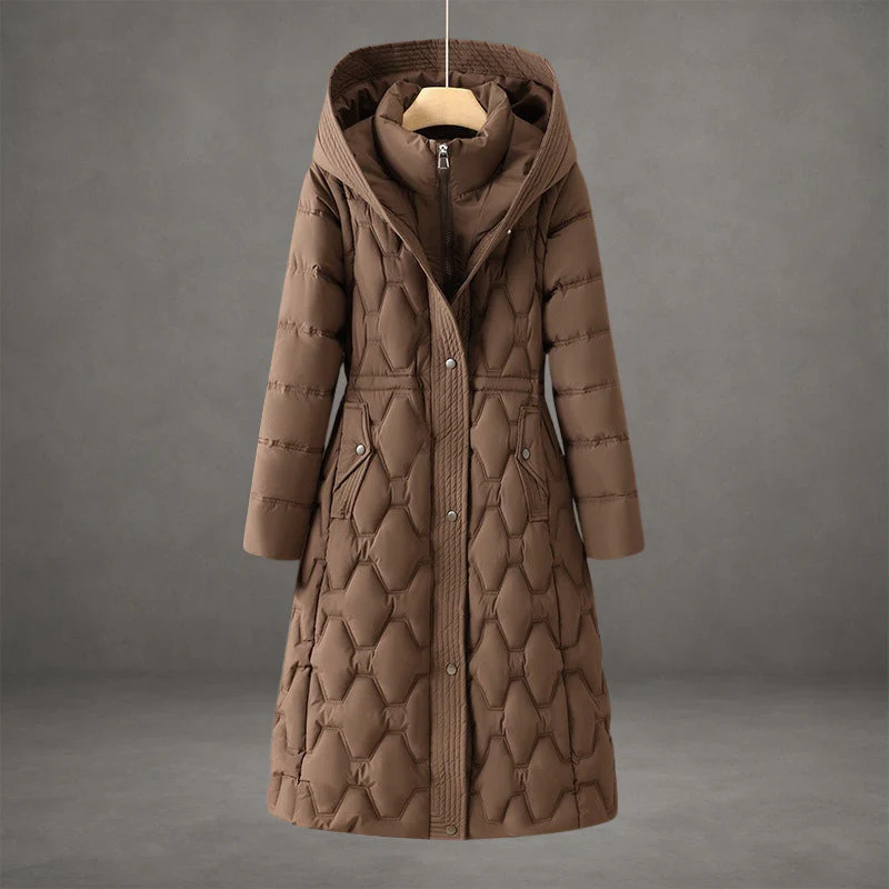 Claudia – Elegant gesteppter Damen Wintermantel mit Kapuze - Image 5