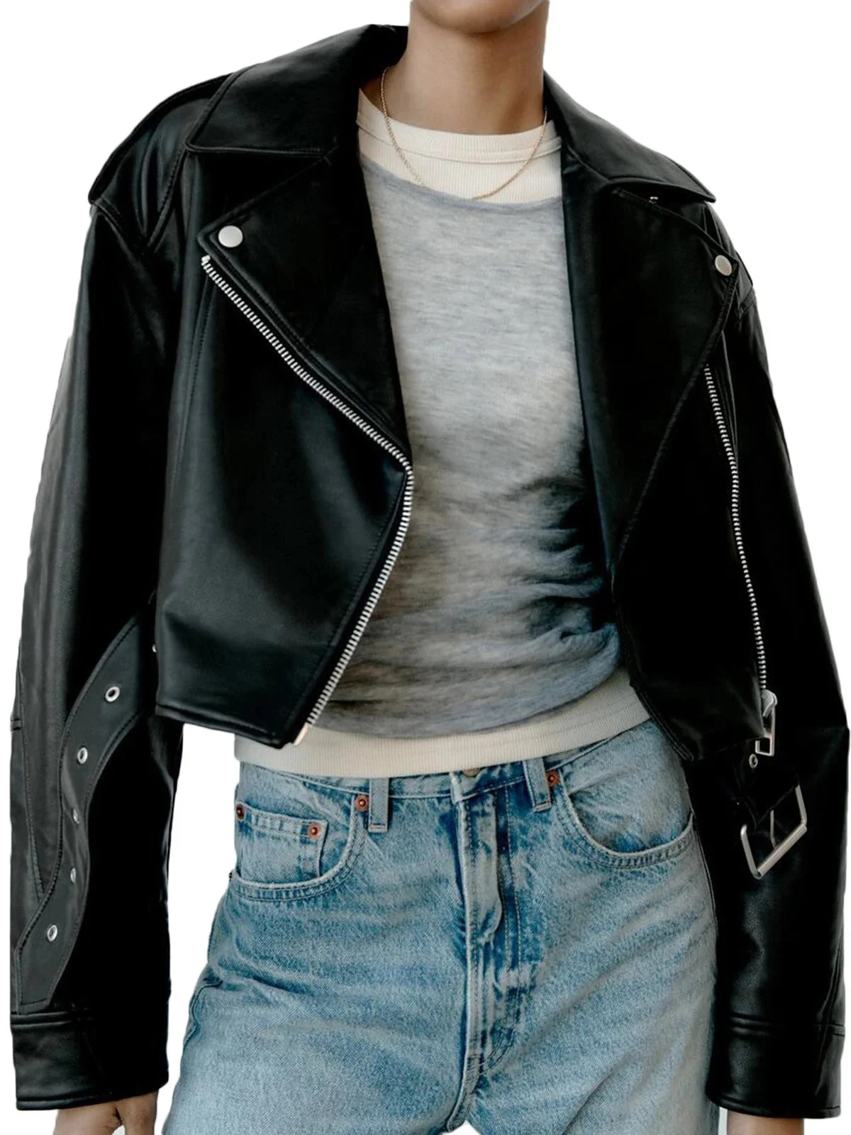 Claudia | Klassische jacke aus Kunstleder - Image 2