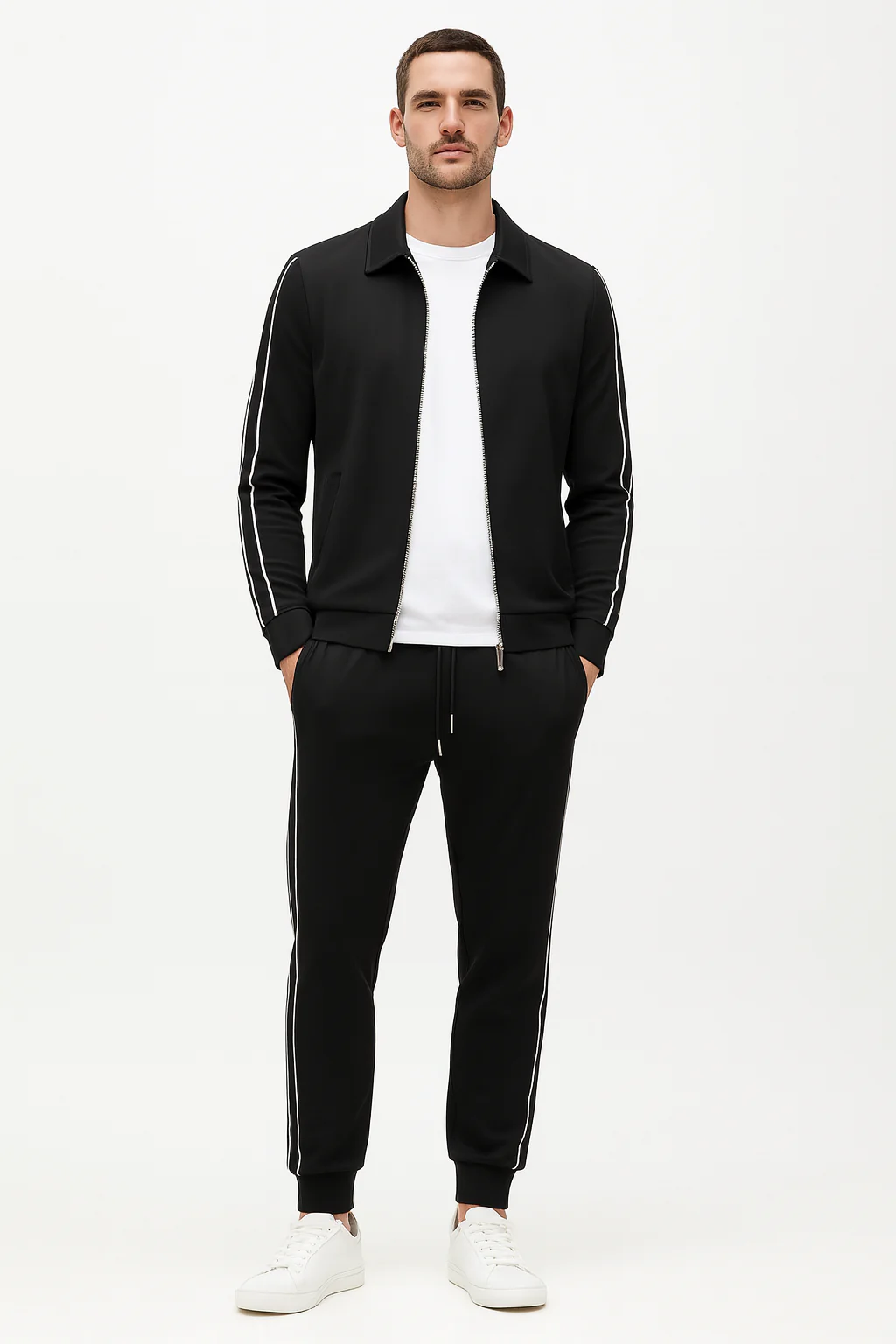 Claudix | Stretch Schwarzes Sport-Set