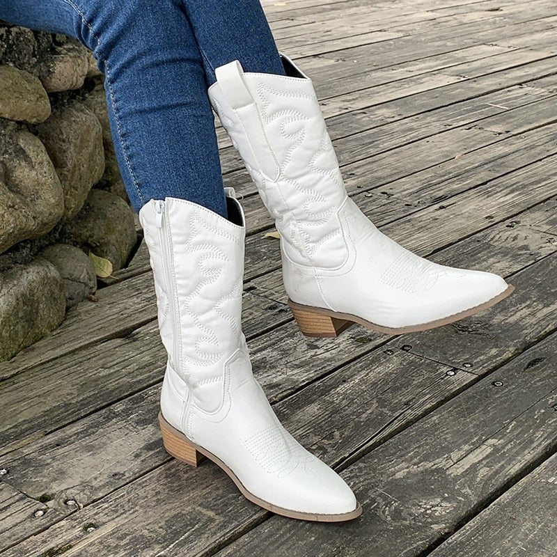 Cowboystiefel Mit Reißverschluss Für Damen | Wadenlang - Image 8