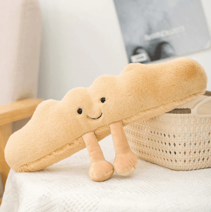 CroissantCuddle | Niedliches, weiches Plüschtier in Form eines Brezelbrots