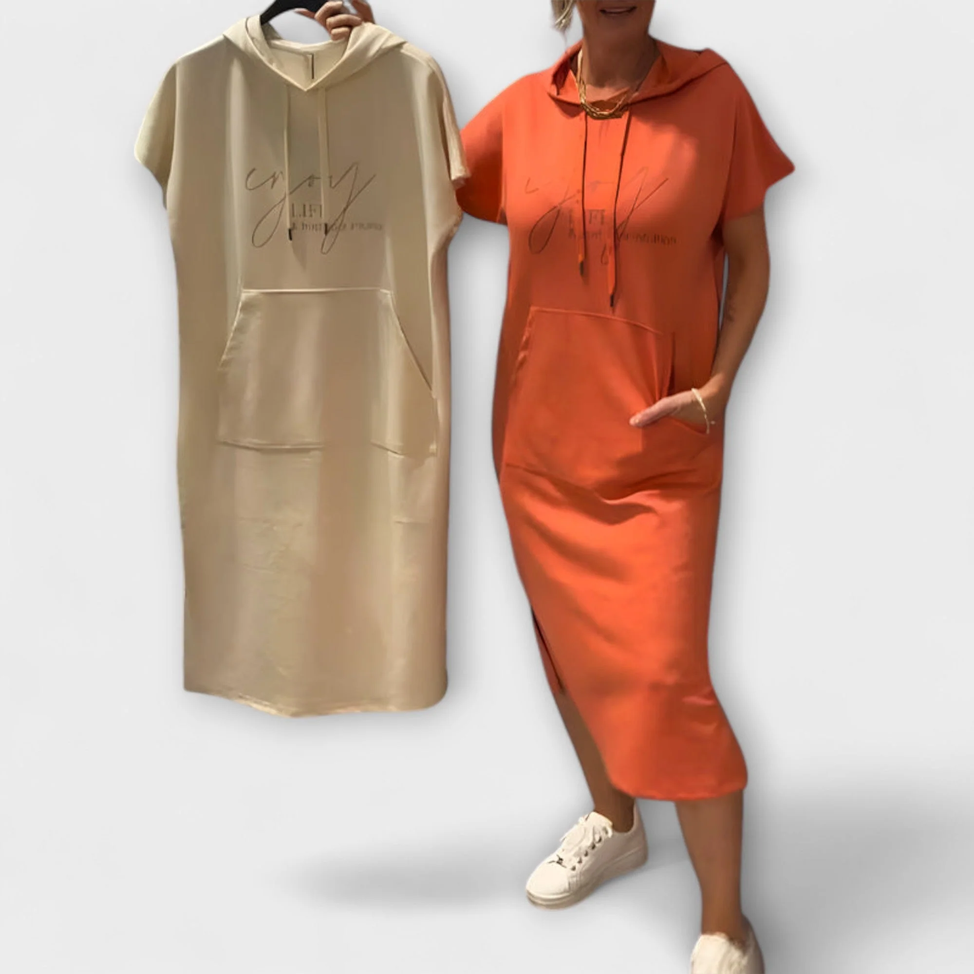 Daiselle – Lässiges Kapuzenkleid mit Taschen - Image 2