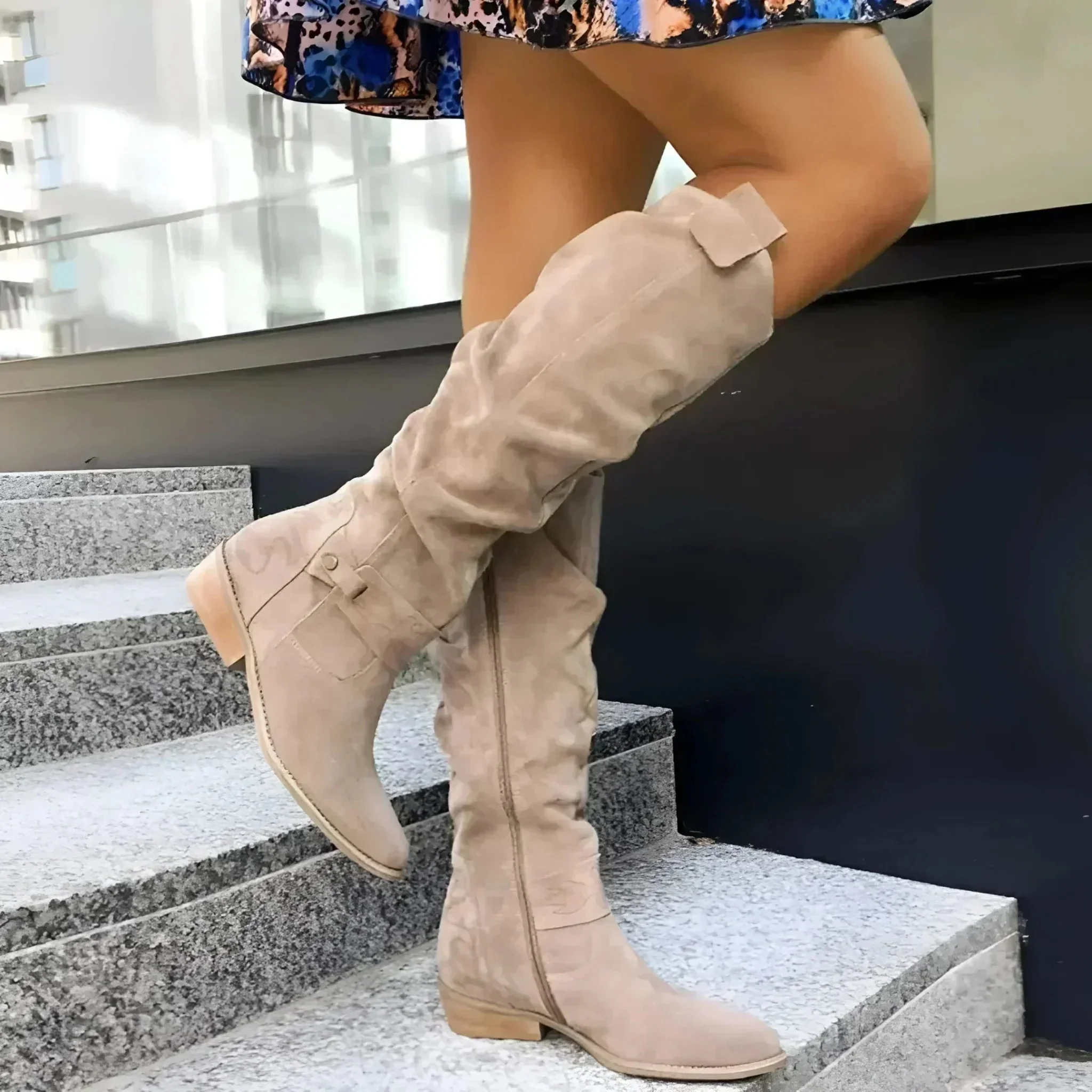 Damen Bequeme Winter Stiefel Overknee Boots Gefüttert - Image 4