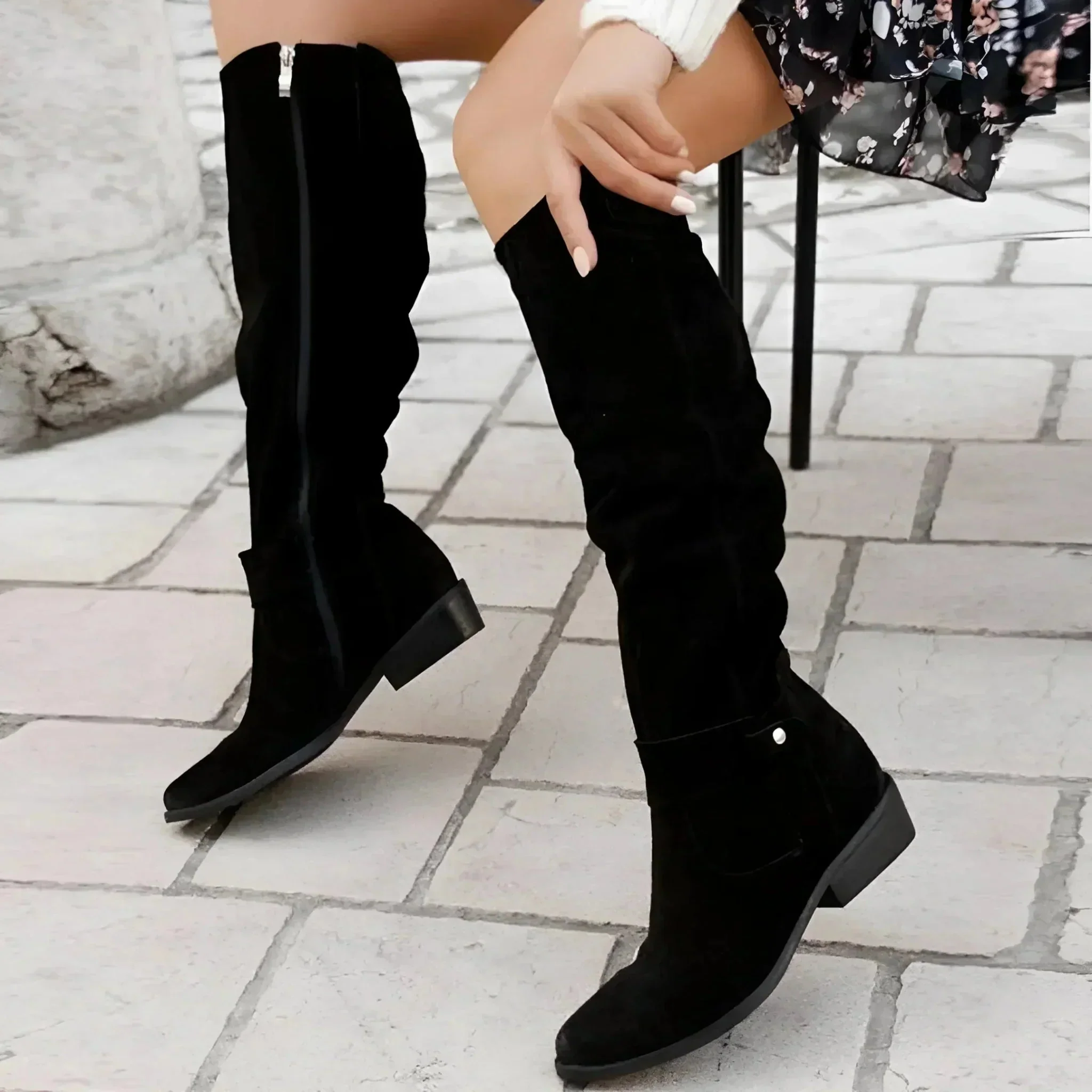 Damen Bequeme Winter Stiefel Overknee Boots Gefüttert - Image 7