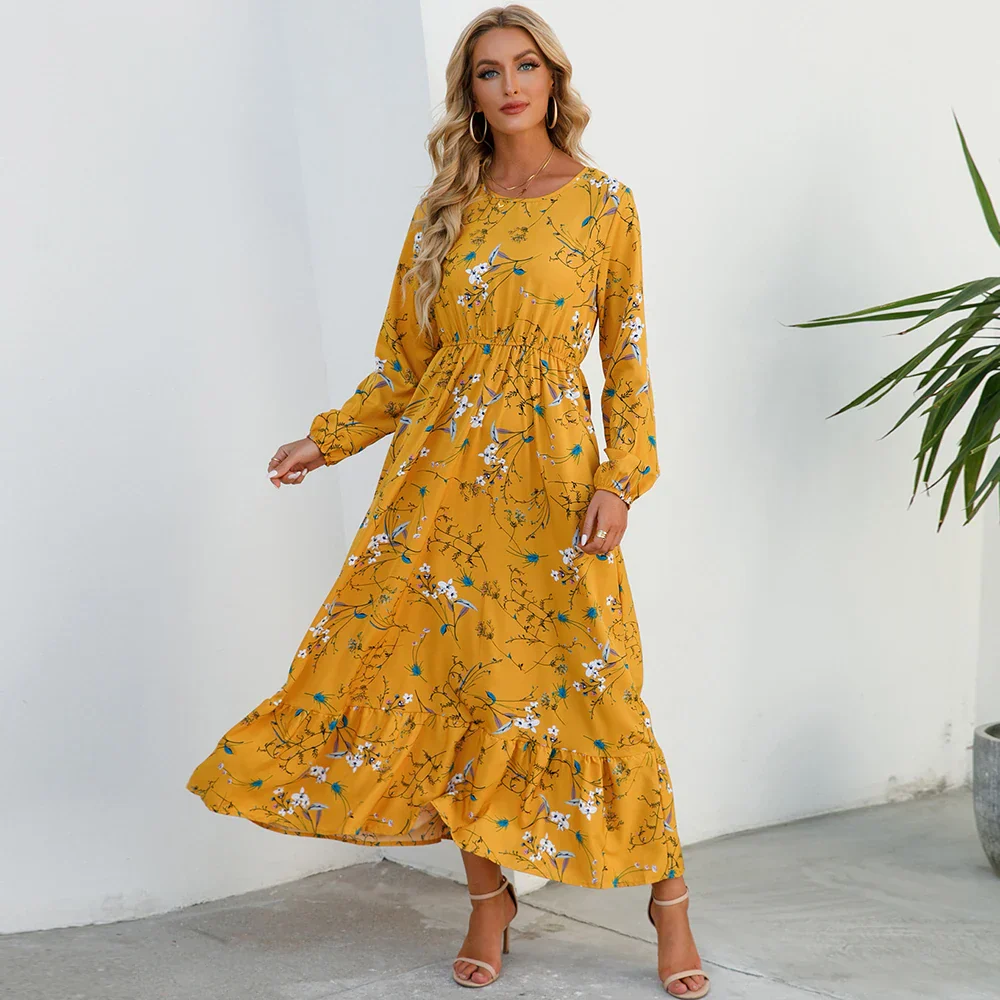 Damen Boho Maxikleid mit Blumenmuster | Langarm - Image 13