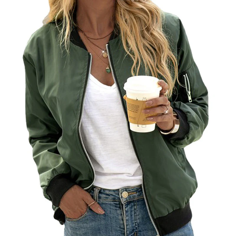 Damen-Bomber-Übergangsjacke | Lässig